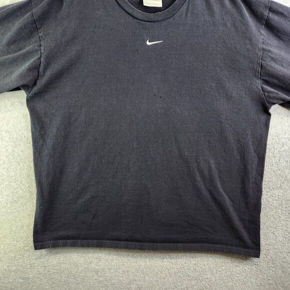 Nike Shirt Mens L Black Vintage Y2K Silver Tag Center Swoosh Crewneck Tee Vtg - Picture 5 of 13